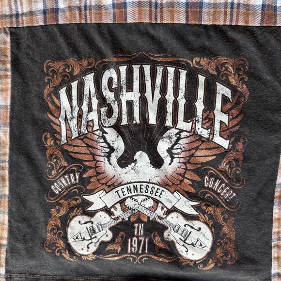 Altar'd State Womens Crop Button Up Flannel NWT Nashville Tennessee Plaid Brown - Picture 3 of 9